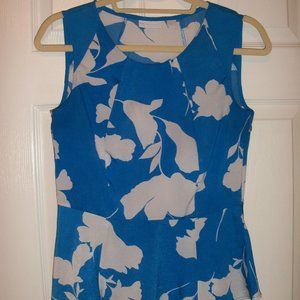 ***New York & Company Blue floral peplum XSmall***